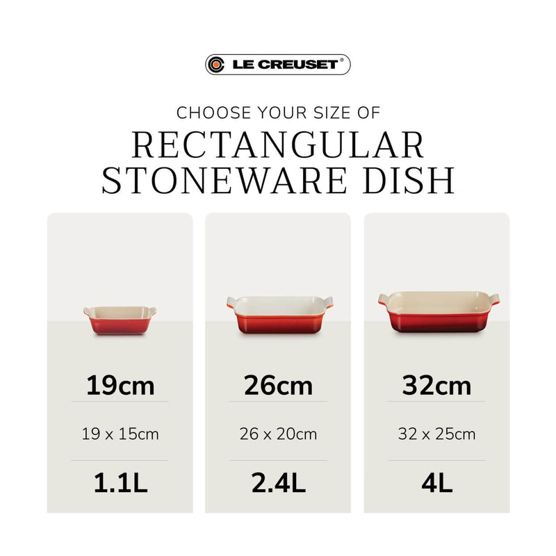 Le Creuset Heritage Stoneware 19cm Rectangular Dish - Sea Salt
