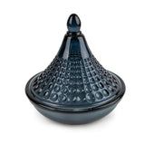 Candlelight 13cm Embossed Glass Tagine 3-Wick Scented Candle - Blue