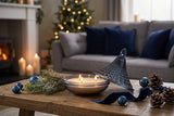 Candlelight 13cm Embossed Glass Tagine 3-Wick Scented Candle - Blue