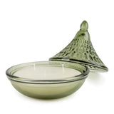 Candlelight 13cm Embossed Glass Tagine 3-Wick Scented Candle - Green