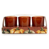 Candlelight Set Of 3 Scented Votive Glass Candles - Pumpkin & Ginger