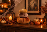 Candlelight 23cm Stacking Velour Pumpkin Cushion