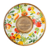 Candlelight Mango Wood Chip & Dip Dish - Tomato