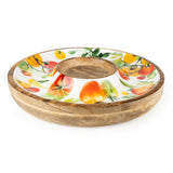 Candlelight Mango Wood Chip & Dip Dish - Tomato