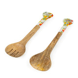 Candlelight Mango Wood Serving Fork & Spoon Set - Tomato