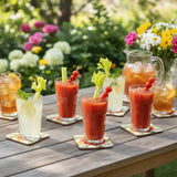Candlelight Set Of 4 Coasters - Tomato