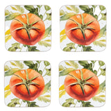 Candlelight Set Of 4 Coasters - Tomato