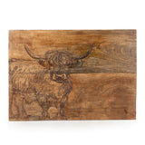Candlelight Set Of 2 Mango Wood Placemats - Highland Cow