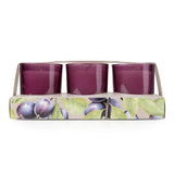 Candlelight Set Of 3 Scented Votive Candles - Damson & Patchouli Flower