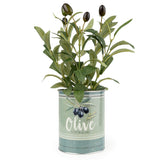 Candlelight Artificial Olive Plant In Tin Pot