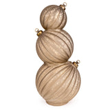 Candlelight 36.5cm 3 Stacking Glass Bauble LED Light - Champagne