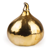 Candlelight Small Ceramic Fig Ornament - Gold