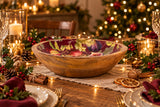 Candlelight 24.5cm Mango Wood Serving Bowl - Fig & Pomegranate