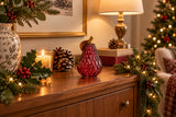 Candlelight 12.5cm LED Glass Pear Light - Red