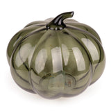 Candlelight 13cm LED Glass Pumpkin Light - Green
