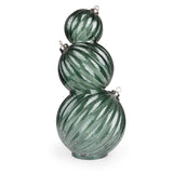 Candlelight 36.5cm 3 Stacking Glass Bauble LED Light - Green
