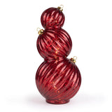 Candlelight 36.5cm 3 Stacking Glass Bauble LED Light - Red