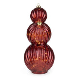 Candlelight 36.5cm 3 Stacking Glass Bauble LED Light - Red