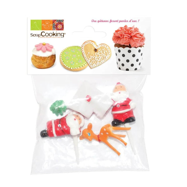 Scrap Cooking Christmas Cake Decorations - Set of 4