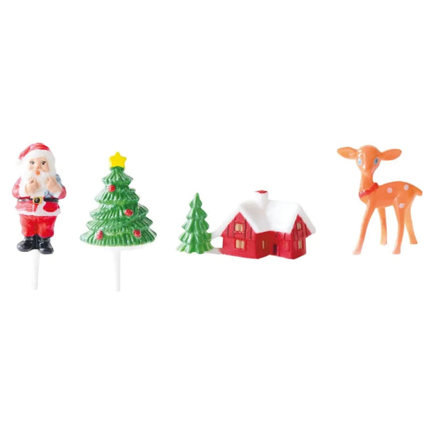 Scrap Cooking Christmas Cake Decorations - Set of 4