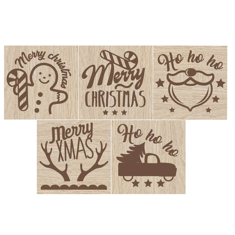 Scrap Cooking Christmas Cookie Wooden  Stamp & Cutter Set