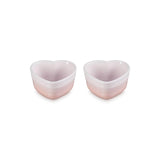 Le Creuset Set of 2 Heart Stoneware Ramekins - Shell Pink