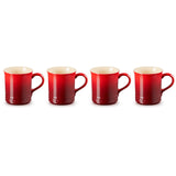 Le Creuset Seattle 400ml Stoneware 4-Piece Mug Set - Cerise