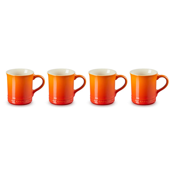 Le Creuset Seattle 400ml Stoneware 4-Piece Mug Set - Volcanic