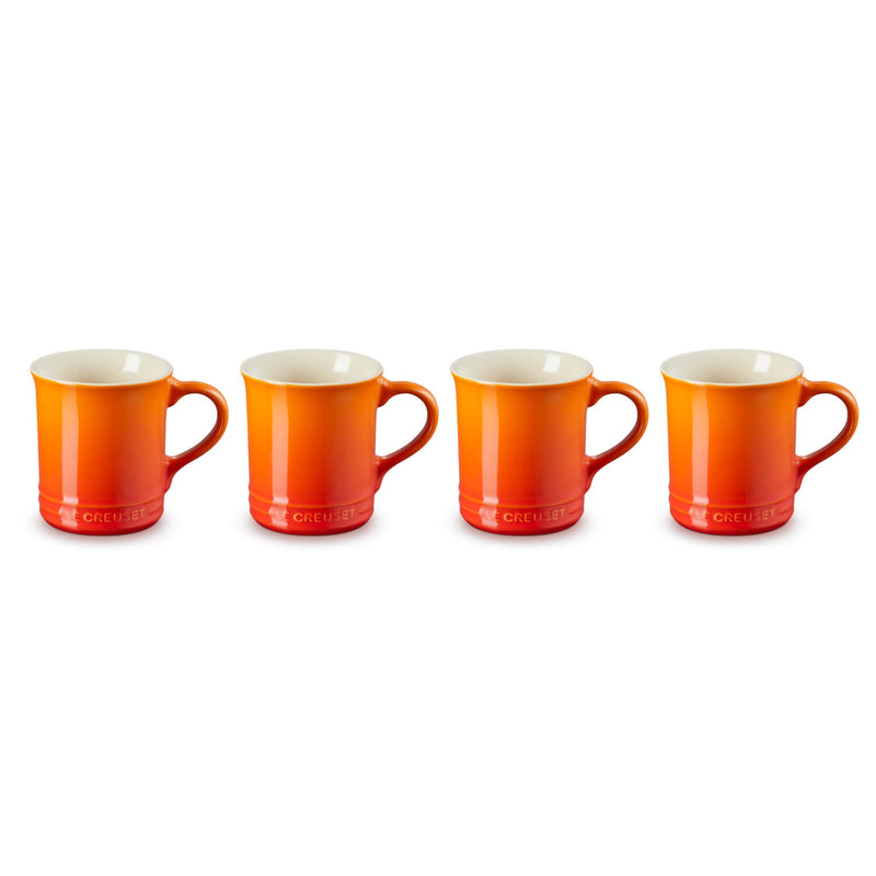 Le Creuset Seattle 400ml Stoneware 4-Piece Mug Set - Volcanic