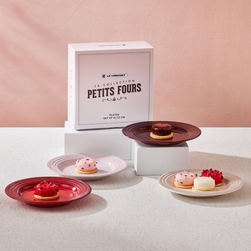 Le Creuset Petits Fours Set of 4 Stoneware Appetizer Plates