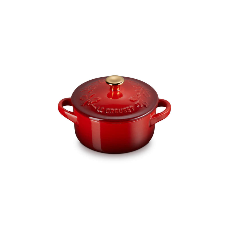 Le Creuset Stoneware Holly Petite Round Casserole - Cerise