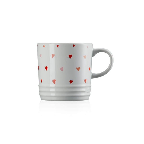 Le Creuset 350ml Stoneware Heart Decal White Mug