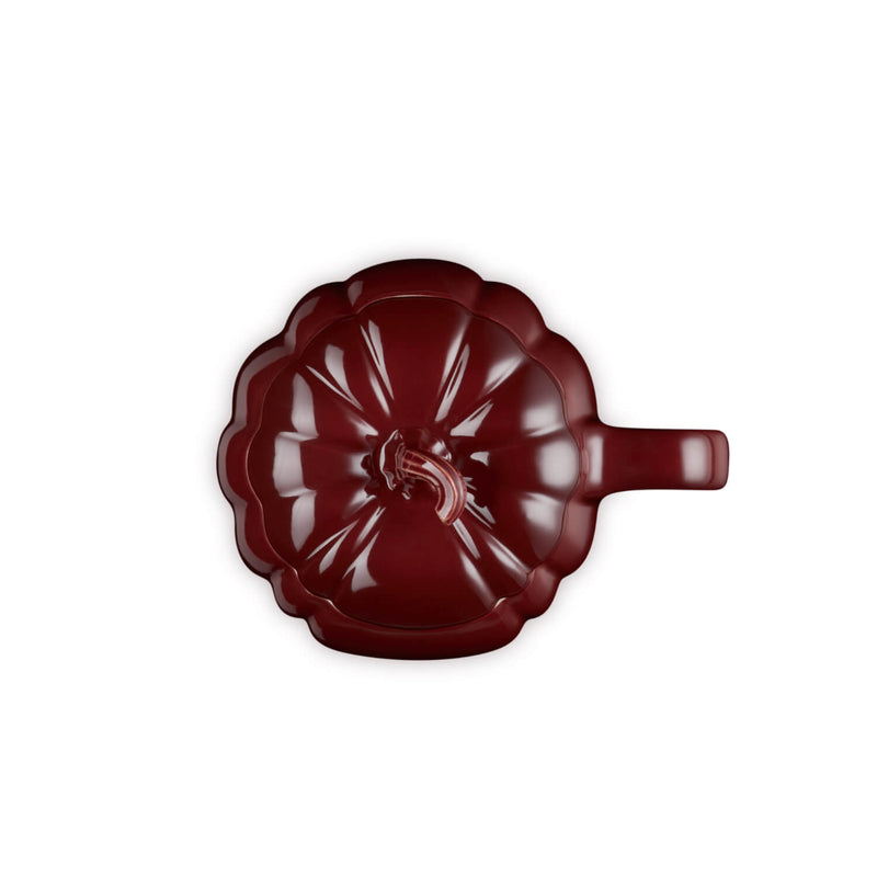 Le Creuset Halloween Stoneware 400ml Pumpkin Mug with Lid - Garnet