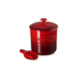 Le Creuset Stoneware 2.3L Pet Food Storage Jar with Scoop - Cerise