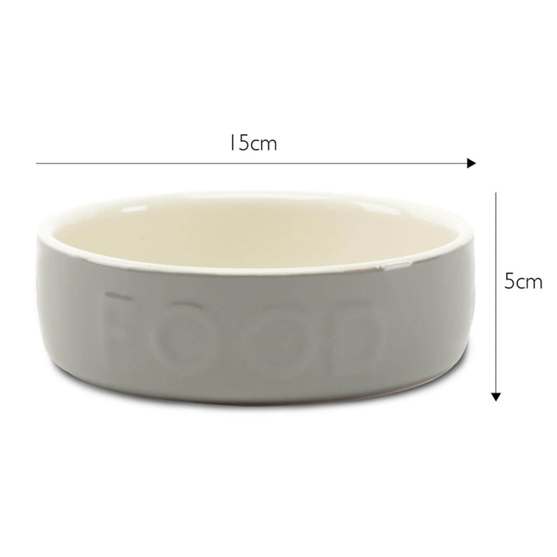Scruffs Classic 15cm Stoneware Pet Food Bowl - Grey