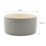 Scruffs Classic 20cm Stoneware Pet Water Bowl - Grey