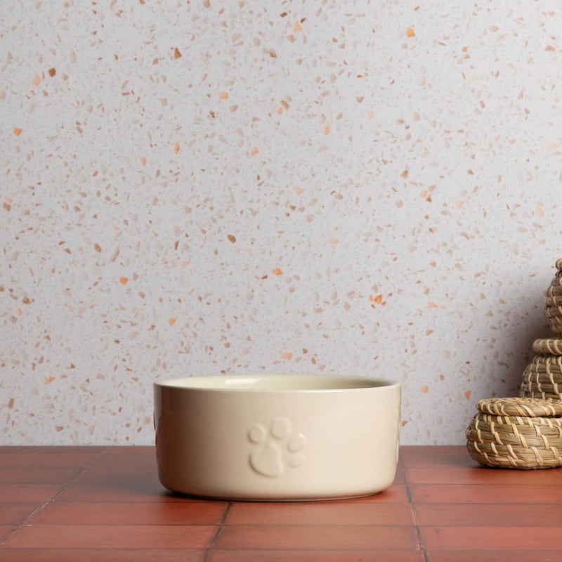 Scruffs Icon 15cm Stoneware Pet Food Bowl - Cream