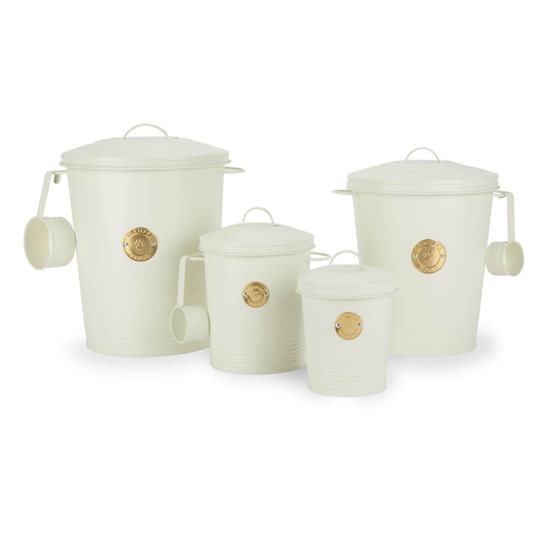 Scruffs 2 Litre Steel Pet Food Storage Cantina with Lid - Cream