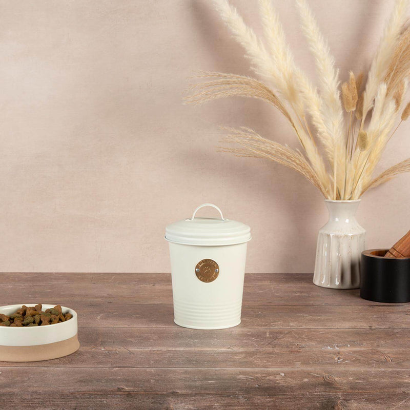 Scruffs 2 Litre Steel Pet Food Storage Cantina with Lid - Cream