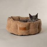 Scruffs Boucle 45cm Round Cat Bed - Desert Brown