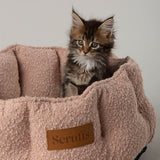 Scruffs Boucle 45cm Round Cat Bed - Blush Pink