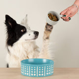 Scruffs Aztec 19cm Stoneware Pet Bowl - Turquoise Blue