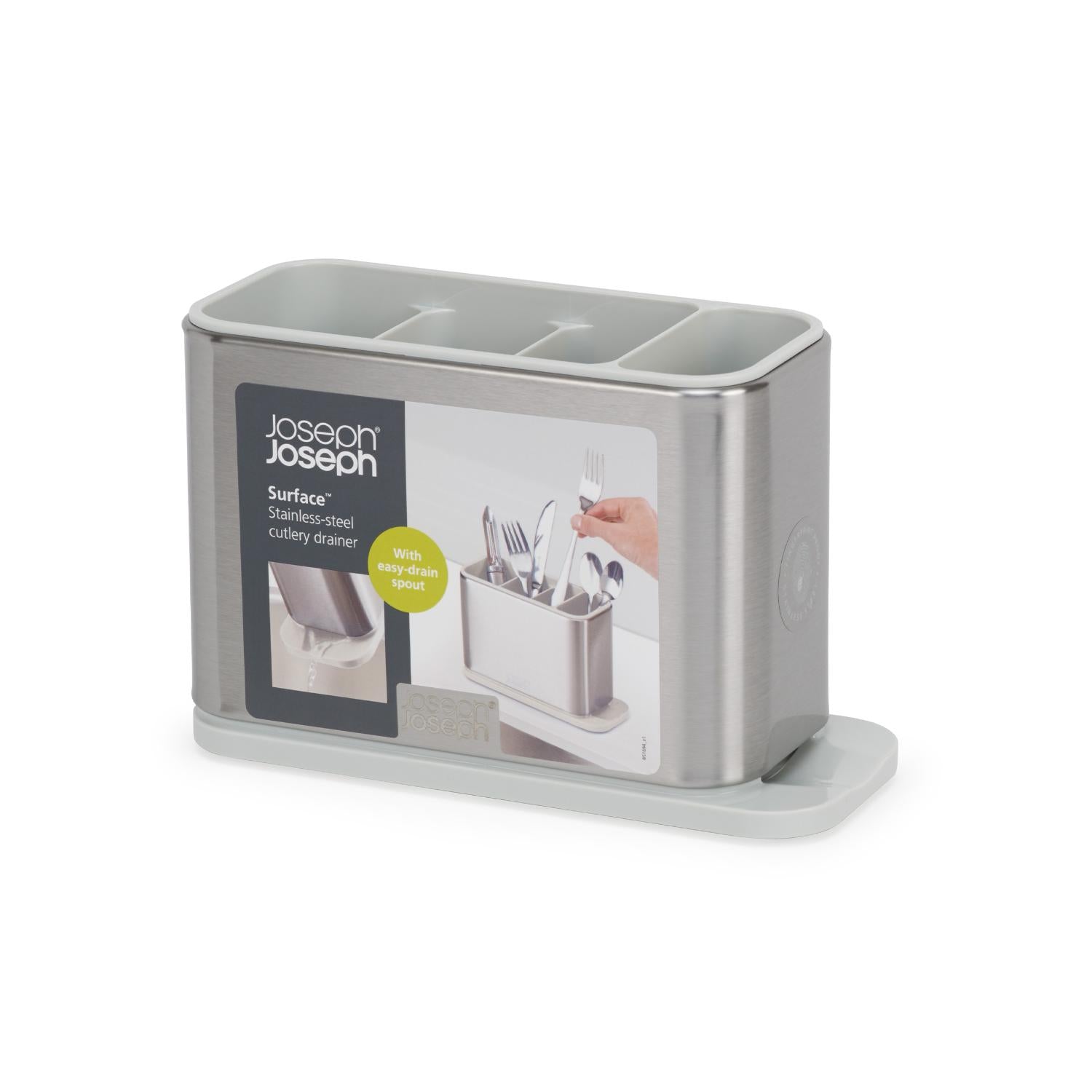Surface Stainless Steel Cutlery Drainer in LIght Stone
