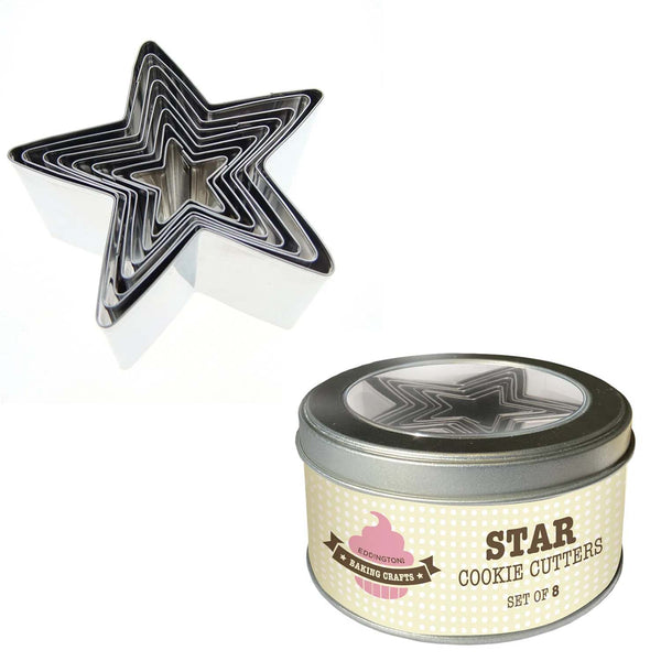 Eddingtons 8-Piece Star Cookie Cutter Tin