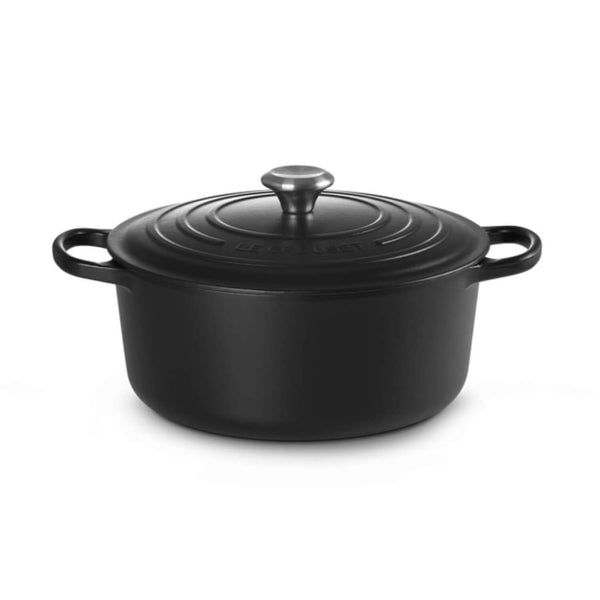 Le Creuset Signature Cast Iron 28cm Round Casserole - Satin Black