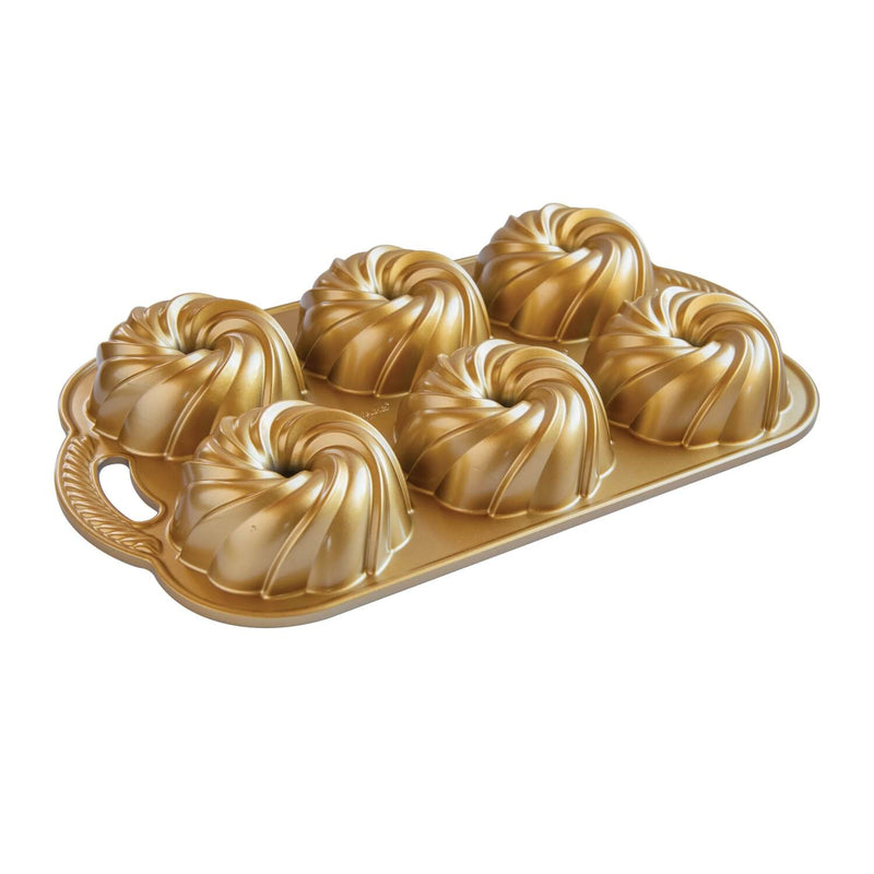 Nordic Ware Swirl Bundtlette Pan - Gold