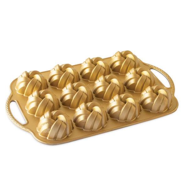 Nordic Ware Braided Mini Bundt Pan - Gold