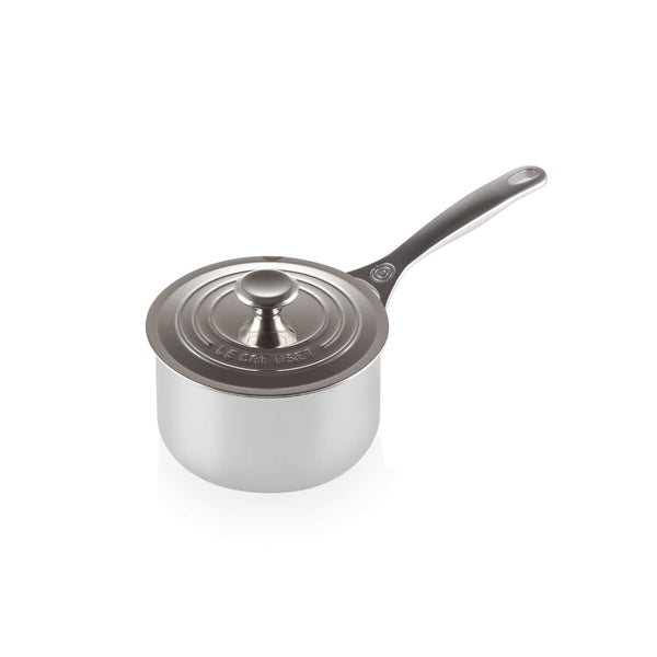 Le Creuset Signature 3-Ply Stainless Steel Saucepan with Lid - 16cm