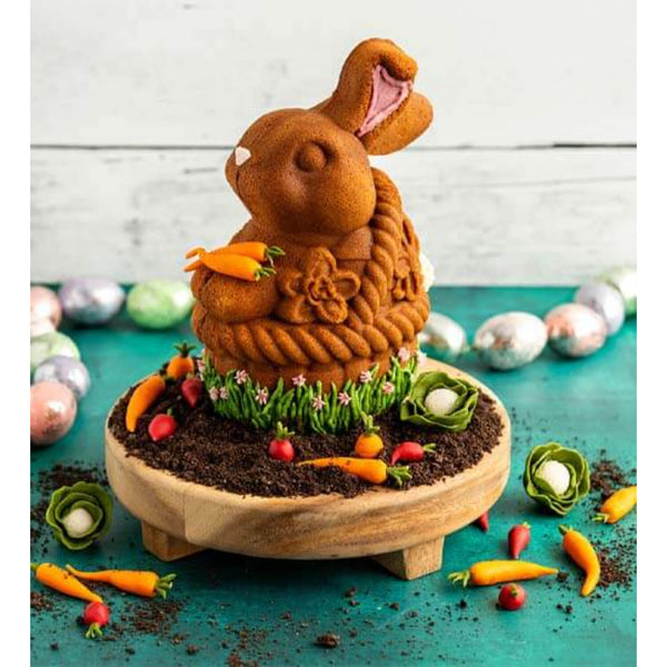 Nordic Ware 10-Cup Bunny In A Basket 3D Cake Pan - Toffee
