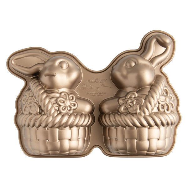 Nordic Ware 10-Cup Bunny In A Basket 3D Cake Pan - Toffee
